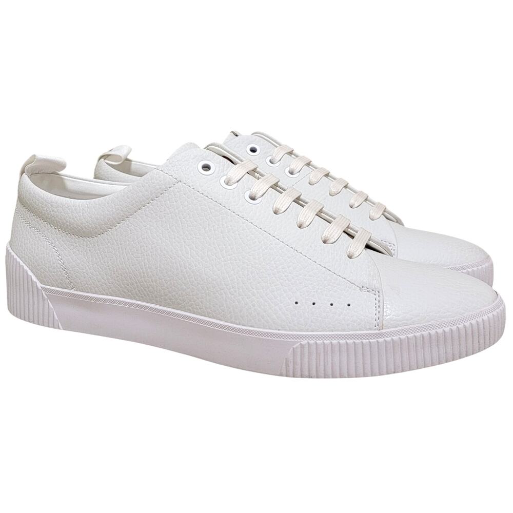 HUGO by Hugo Boss Men Zero Tennis Style Low Top Sneakers Size US 9 White Leather